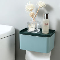 Toilet paper box paper tissue box paper box toilet multi-function non-perforated wall hanging toilet paper rack