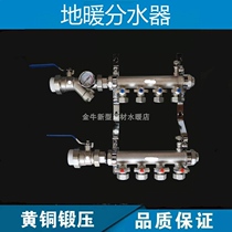 Floor heating water separator copper forging integrated double valve separator 1 inch 20 tube