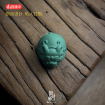 (fruit stone out product) High porcelain original mine No optimization natural green pine stone Yao family slopes cider green imitation ancient susu dragon turtle