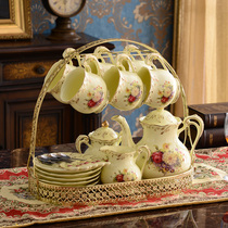 English coffee set set European pastoral afternoon tea set ceramic coffee cup safflower tea cup wedding gift