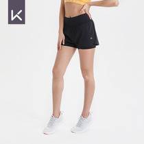 Keep flagship store womens two-in-one stretch woven shorts fake two-piece lightweight breathable fitness sports 10678