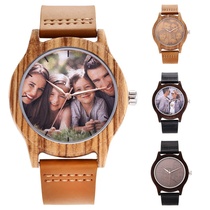 Self-built station hot gift wooden watch mens bamboo and wood private custom personalized gift photo surface processing watch