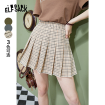 (New) fairy pocket jk plaid pleated skirt women 2021 autumn high waist a skirt skirt