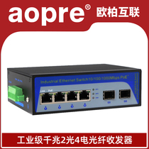 aopre (Ober Internet) industrial grade Gigabit 2 Optical 4 electrical fiber transceiver SFP Port photoelectric converter T624G a