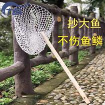 Wood handles Transcript wood handle Transcript of wood sticks Transcript of fishing nets Fishing Nets Without Injury Fish White Nylon Handmade Weaving