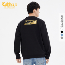 Carbine mens black long sleeve round neck sweater autumn and winter New simple gilding printing street fashion tide A