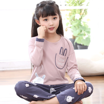 Childrens pajamas girls spring and autumn cotton long sleeves thin summer cute student girls