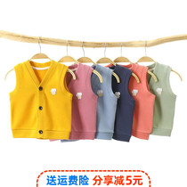 Child Cotton Waistcoat Baby Spring Autumn Season Foreign Air Blouse Boy Girl Knit Cardiovert Baby Vest K30
