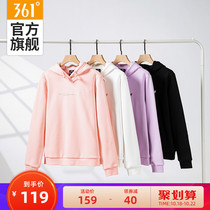 361 Degree sports clothes womens autumn and winter 2021 New hooded pullover clothes plus velvet leisure sportswear ladies