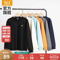 361 sports sweater mens 2021 autumn new round neck pullover mens black wild sweater tide top