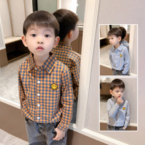 Children Shirts Pure Cotton Boy Plaid Shirt Spring Autumn Clothing New 2022 Baby 100 Lap Shirt Tide