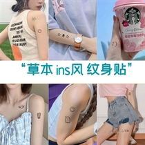 Herbal tattoo patch semi-permanent waterproof long-lasting simulation female ins Wind juice small pattern clavicle finger sticker