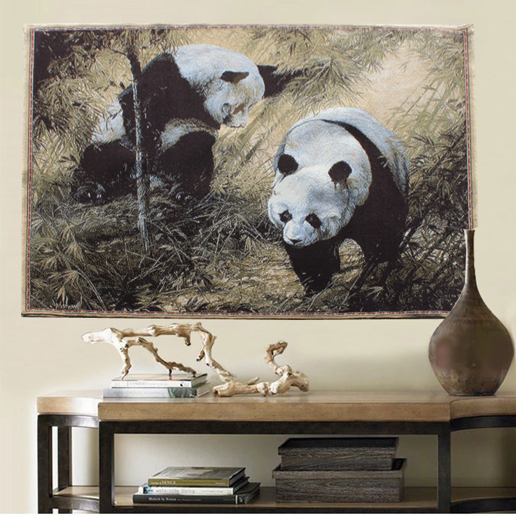The new fine wool encrypted living room study audio-visual room soundproofing national treasure panda tapestry wall blanket 1.5 x 2 meters