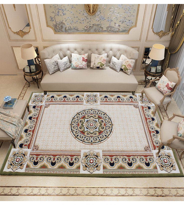 Mongolian pure wool carpet carved three-dimensional pattern living room coffee table study bedroom decoration Mongolian element carpet