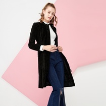 (Full reduction)VeroModa pig leather belt with zipper medium-long leather coat) 319310511