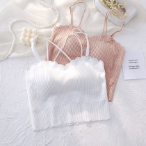 Beautiful back suspender net red explosion vest one-piece rimless underwear Womens thin summer anti-light bandeau bra