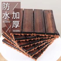 Anti-corrosion carbonized wooden floor outdoor terrace garden villa indoor and outdoor courtyard bathroom waterproof diy self-paved floor