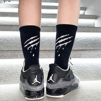 SUAMOMENT generation of blood claw scratches Street European and American hip hop tide card Sports basketball socks