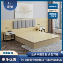 Guesthouse Bed Hotel Furniture Custom Manufacturer Mark Room Single Room Full Apartment Folk Sleeping Single Bed Double Bed Rental Room Furniture
