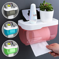 Tissue box set Toilet toilet bathroom paper Toilet shelf Waterproof non-perforated cute household roll paper box