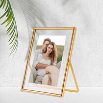 Nordic transparent dried flower photo frame 8 inch u-shaped table creative acrylic glass frame square