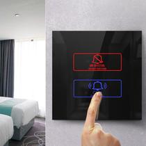 86 Toughened Glass Black Wall Doorbell Doorbell Switch Guesthouse Luminous Electronic Gate Conspicuation Hotel No Disturbing Doorbell Switch