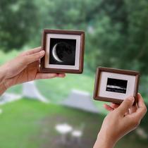 Black walnut solid wood rounded corner mini stage photo frame wash photo print moon moon print 6 children photo frame