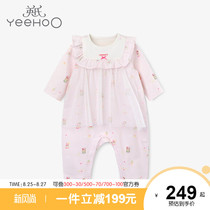  Yings baby one-piece cute knitted female baby long-sleeved romper climbing suit 2021 spring and summer new style