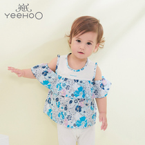 Yings counter baby T-shirt summer new product female baby shoulder short-sleeved shirt Princess full printing top 10491140