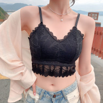 Taped underwear Womens breast wrap base shirt gathered inside anti-light no steel ring bra bra lace beauty back sling vest