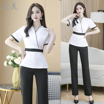 Beauty salon beautician reflexology technician overalls female summer health hall new foot bath shop massage high-end suit