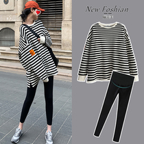 Pregnant womens spring clothing suit fashion 2022 new net red beating undershirt for spring blouses spring blouses with clothes and skirts