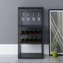 Vintage Wrought iron household floor-to-ceiling wine rack Wine cabinet Wine storage display rack Wine glass rack