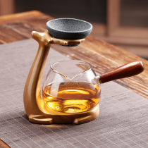 Tea divider road cup glass high temperature resistance with tea leak one side crystal glass male Cup lazy tea artifact