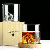Japanese whisky glass Western wine glass Glass Personal wine glass Mount Fuji cup ins wind design