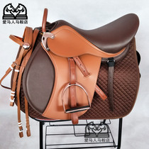 New English integrated saddle double belly with saddle size pony pommel horse field coach equestrian special saddle