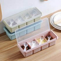 Kitchen combination seasoning box seasoning tank plastic salt jar seasoning storage box set condiment box seasoning tank