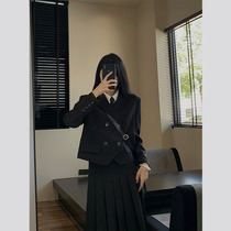 Early autumn wear Japanese college style suit pleated skirt set small fragrance professional dress womens 2022 new model
