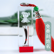 Tire seal fetal hair souvenir crystal carving umbilical cord collection newborn fetal hair diy making rat baby hair