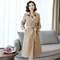 2021 Autumn New trench coat womens long womens large size temperament high-end spring and autumn long coat coat
