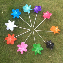 Outdoor Sports Leisure Six Leaves Flowers Small Windmill Pure Color Kindergarten Windmill Children Toy Windmill Diy Big Windmill