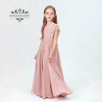 Childrens dress female summer flower children wedding girl dress host dress girl lace sleeve piano playing dress