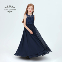 Girls dress piano host performance foreign childrens dress violin concert orchestral chorus performance