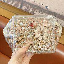 Light luxury pearl brooch atmosphere skirt anti-light corsage brooch fixed clothes female crystal diamond school uniform cardigan buttons