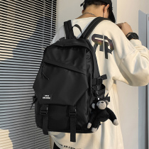 Mens shoulder bag 2021 new simple junior high school students schoolbag male college students travel backpack computer bag