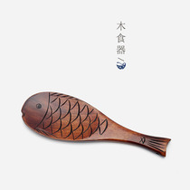 Japanese tableware nanmu fish shaped wooden rice spoon spatula Japanese style and wind retro rice shovel fish rice shovel eWlWLACzvx
