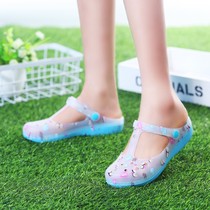 New summer printed hole shoes women's sandals women's jelly shoes sandals women's external wear women's Baotou sandals