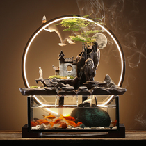 Fish tank Chinese living room entrance office small desktop glass acrylic water landscaping fortune ornaments