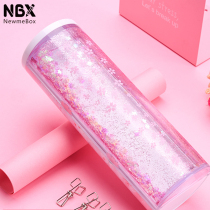 nbx streaming sand pencil case Teenage Hearts Creative Elementary School Kids Multifunction cylindrical Cylindrical Shake Soundbiter pen Box Cute Pen Bag Mesh Red Cherry Blossom and Tide Boy Girl Lead Pencil Case Large Capacity