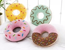 Handmade DIY wool crochet 4 doughnut pillow electronic graphic picture tutorial with video